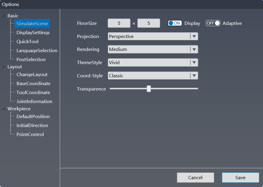 UI Options Panel